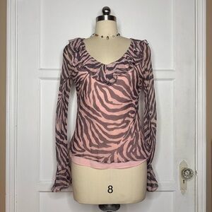 Pink zebra silk blouse